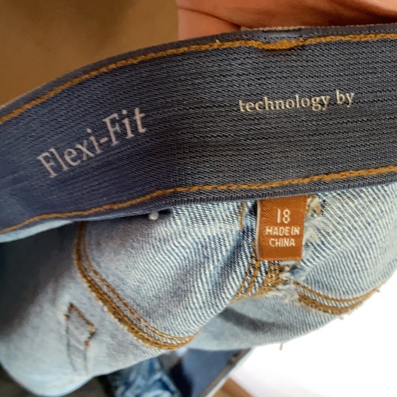 floral print raw hem jean denim short no gap waistband size 18 - Picture 15 of 17